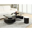 Pemberly Row 3-piece Coffee Table and Stools Set in Cappuccino