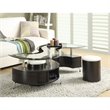 Pemberly Row 3-piece Coffee Table and Stools Set in Cappuccino