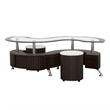Pemberly Row 3-piece Coffee Table and Stools Set in Cappuccino