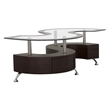 Pemberly Row 3-piece Coffee Table and Stools Set in Cappuccino