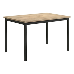Pemberly Row 42&quot Rectangular Wood Dining Table in Greige Oak/Matte Black