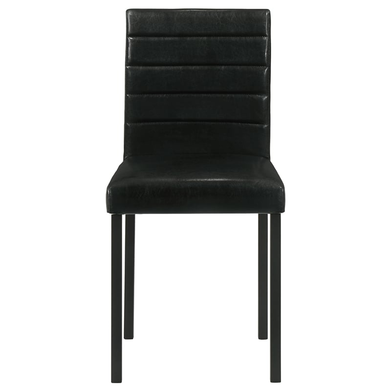 Pemberly Row 19.25'' Faux Leather Upholstered Dining Side Chair in Black