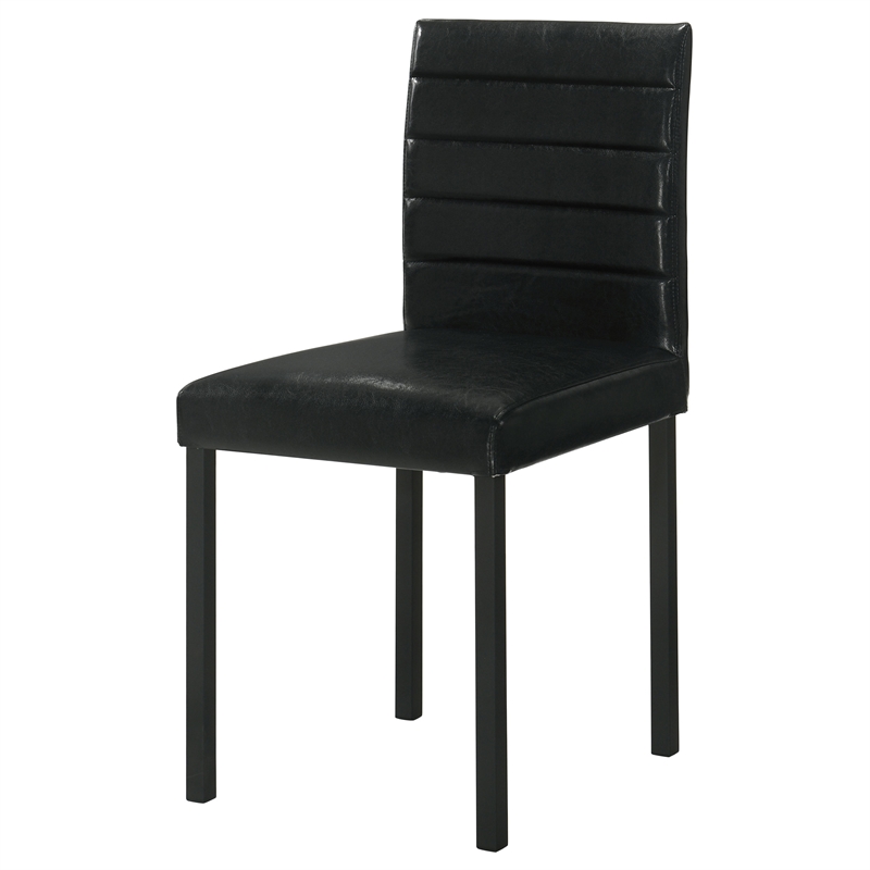 Pemberly Row 19.25'' Faux Leather Upholstered Dining Side Chair in Black