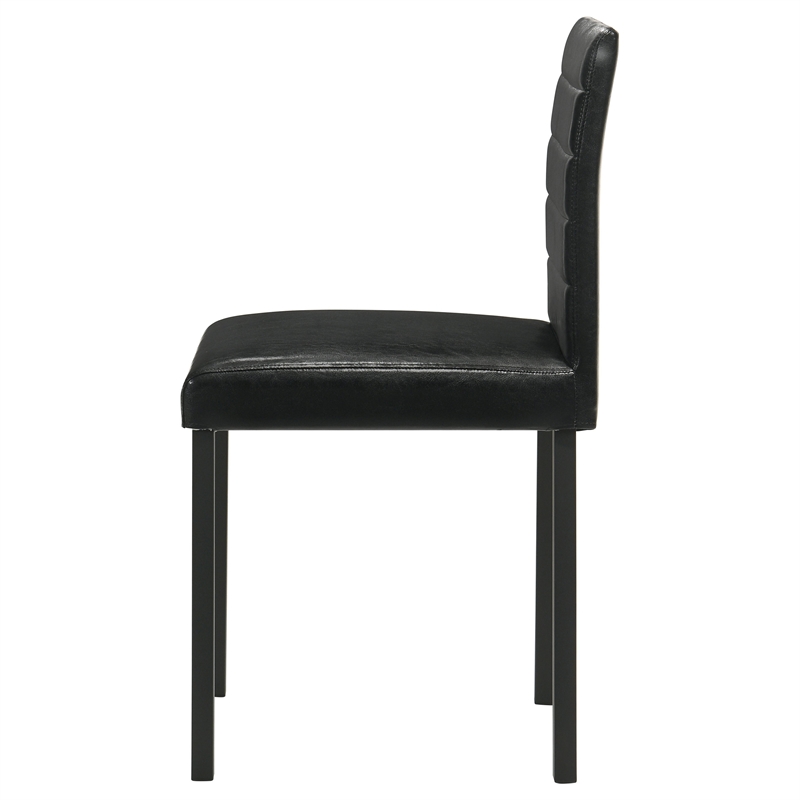 Pemberly Row 19.25'' Faux Leather Upholstered Dining Side Chair in Black