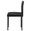 Pemberly Row 19.25'' Faux Leather Upholstered Dining Side Chair in Black