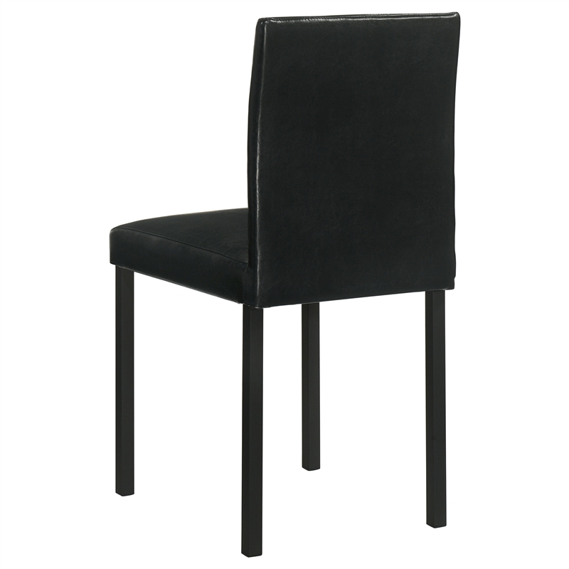 Pemberly Row 19.25'' Faux Leather Upholstered Dining Side Chair in Black