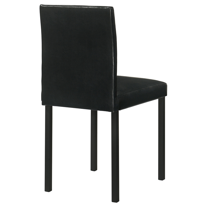 Pemberly Row 19.25'' Faux Leather Upholstered Dining Side Chair in Black