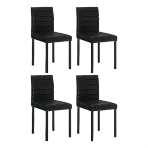 Pemberly Row 19.25'' Faux Leather Upholstered Dining Side Chair in Black