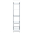 Pemberly Row 79-inch 5-shelf Tempered Glass Bookshelf in Chrome