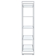 Pemberly Row 79-inch 5-shelf Tempered Glass Bookshelf in Chrome