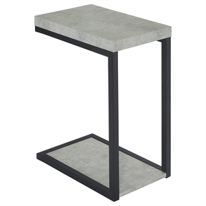 Pemberly Row Engineered Wood C-Shape Sofa Side Table in Cement