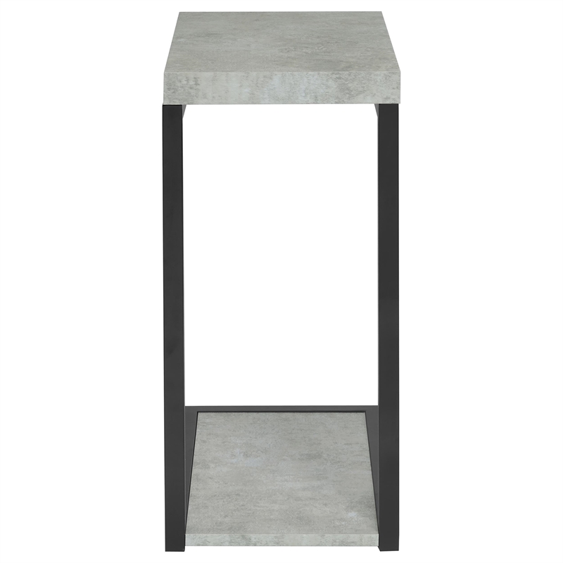 Pemberly Row Engineered Wood C-Shape Sofa Side Table in Cement