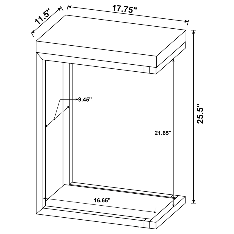 Pemberly Row Engineered Wood C-Shape Sofa Side Table in Cement