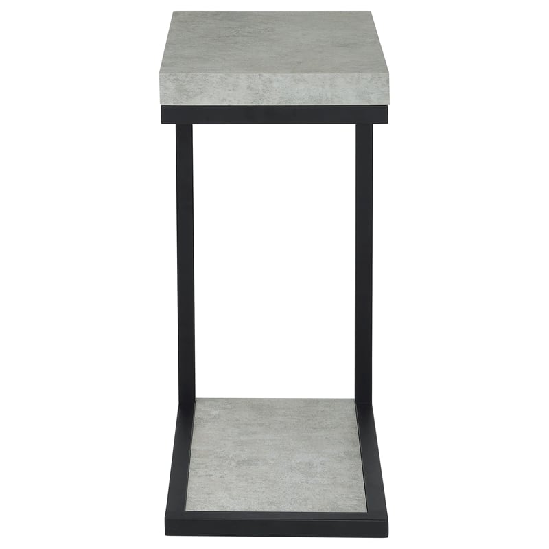 Pemberly Row Engineered Wood C-Shape Sofa Side Table in Cement