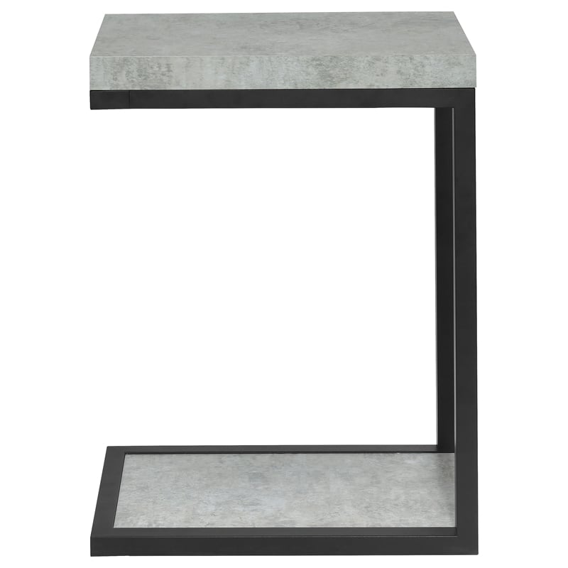 Pemberly Row Engineered Wood C-Shape Sofa Side Table in Cement