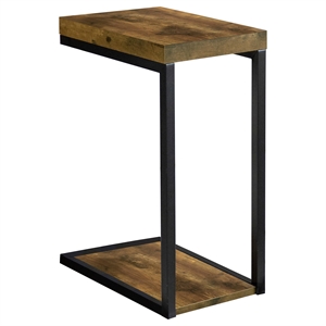 Pemberly Row Engineered Wood C-Shape Sofa Side Table in Antique Nutmeg