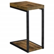 Pemberly Row Engineered Wood C-Shape Sofa Side Table in Antique Nutmeg