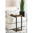 Pemberly Row Engineered Wood C-Shape Sofa Side Table in Antique Nutmeg