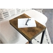 Pemberly Row Engineered Wood C-Shape Sofa Side Table in Antique Nutmeg