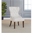 Pemberly Row 19.5'' Fabric Upholstered Dining Side Chair in Beige/Dark Oak