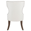Pemberly Row 19.5'' Fabric Upholstered Dining Side Chair in Beige/Dark Oak