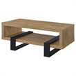 Pemberly Row Engineered Wood Cocktail Coffee Table with Shelf in Mango