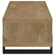 Pemberly Row Engineered Wood Cocktail Coffee Table with Shelf in Mango