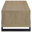 Pemberly Row Engineered Wood Cocktail Coffee Table with Shelf in Latte