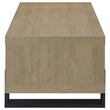 Pemberly Row Engineered Wood Cocktail Coffee Table with Shelf in Latte