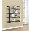 Pemberly Row 39-Inch 4-Shelf Wall Mounted Bookshelf in Rustic Oak