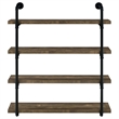 Pemberly Row 39-Inch 4-Shelf Wall Mounted Bookshelf in Rustic Oak