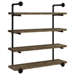 Pemberly Row 39-Inch 4-Shelf Wall Mounted Bookshelf in Rustic Oak