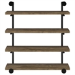 Pemberly Row 39-Inch 4-Shelf Wall Mounted Bookshelf in Rustic Oak