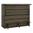 Pemberly Row 5-Shelf Composite Wood Home Bar Wine Cabinet in Aged Oak