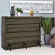 Pemberly Row 5-Shelf Composite Wood Home Bar Wine Cabinet in Aged Oak