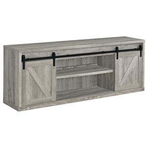 Pemberly Row 2-Door Engineered Wood 71-Inch TV Stand in Grey Driftwood