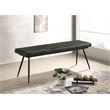 Pemberly Row Leather Upholstered Dining Bench in Antique Espresso