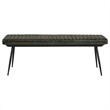 Pemberly Row Leather Upholstered Dining Bench in Antique Espresso