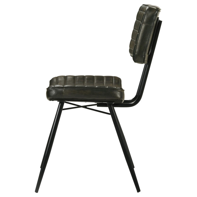 Pemberly Row 2-Piece Leather Upholstered Dining Side Chair Set in Espresso