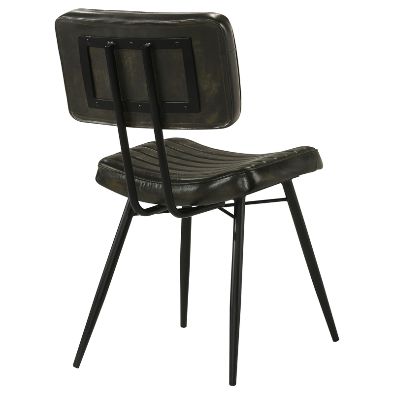 Pemberly Row 2-Piece Leather Upholstered Dining Side Chair Set in Espresso
