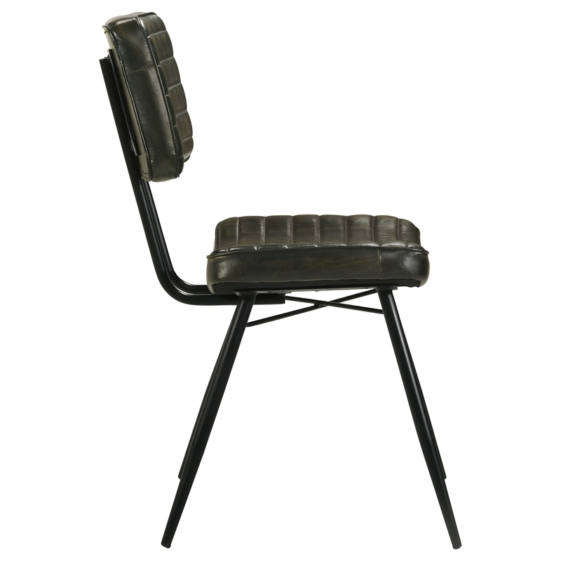 Pemberly Row 2-Piece Leather Upholstered Dining Side Chair Set in Espresso