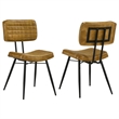 Pemberly Row 2-Piece Leather Upholstered Dining Side Chair Set in Camel