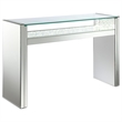 Pemberly Row Mirrored Console Table with LED Lighting in Silver