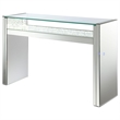 Pemberly Row Mirrored Console Table with LED Lighting in Silver