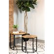 Pemberly Row 2-Piece Hexagonal Nesting Tables in Natural and Black