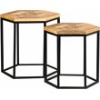 Pemberly Row 2-Piece Hexagonal Nesting Tables in Natural and Black