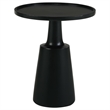 Pemberly Row Round Solid Mango Wood Accent Side Table in Black Stain