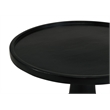 Pemberly Row Round Solid Mango Wood Accent Side Table in Black Stain