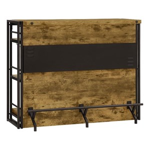 Pemberly Row 3-shelf Home Bar Wine Cabinet with Footrest in Rustic Nutmeg