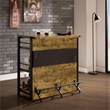 Pemberly Row 3-shelf Home Bar Wine Cabinet with Footrest in Rustic Nutmeg